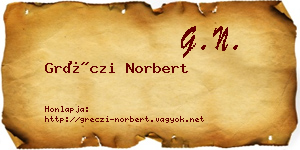 Gréczi Norbert névjegykártya